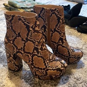 Steve Madden Snake Skin Platform Booties